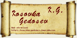 Kosovka Gedošev vizit kartica